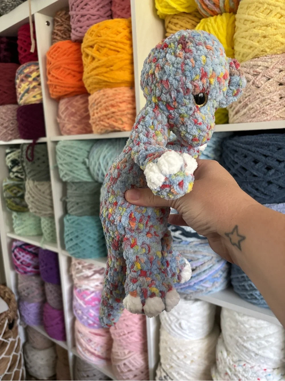 Crochet baby brachiosaurus plush handmade